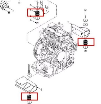 قطعات جانبی ترموکوکی جایگزین 93-0577 موتور نصب - لرزش برای واحد موتور فرعی Thermo King سری T