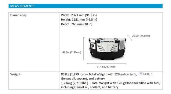 SG3500 THERMO KING موتور دیزل ژنراتور دریایی کانتینر واحد یخچال برق برق قابل توجه بهره وری سوخت ساخته شده در کارخانه چین